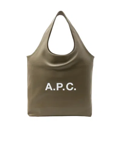 A.p.c. Ninon Medium Tote Bag In Green