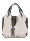 Apc A.p.c. Ninon Small Tote Bag In Gray