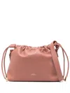 Apc Ninon Mini Pink Crossbody Bag With Embossed Logo On The Front And Adjustable Shoulder Strap In Ecole In Pink & Purple