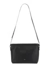 Apc A.p.c. Calfskin Shoulder Bag With Top Handle In Black
