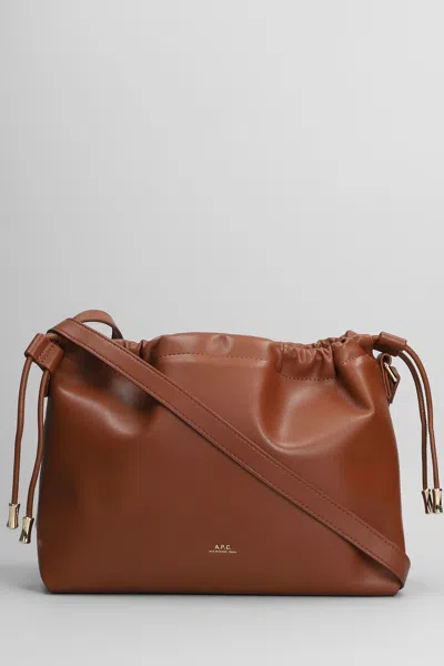 Apc Ninon Shoulder Bag In Leather Color Polyuretan In Brown