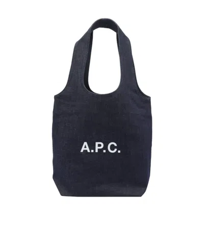 A.p.c. Ninon Small Logo Tote Bag In Black