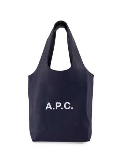 A.p.c. Ninon Small Logo-print Tote Bag In Blue