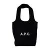 Apc A.p.c. Ninon Canvas Small Tote Bags In Black