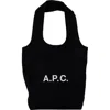 Apc A.p.c. Ninon Canvas Small Tote Bags In Black