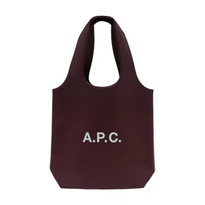 A.p.c. Ninon Small Shopper Bag In Burgundy