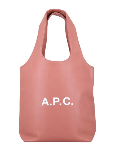 Apc A.p.c. Ninon Small Tote Bag In Dark Pink