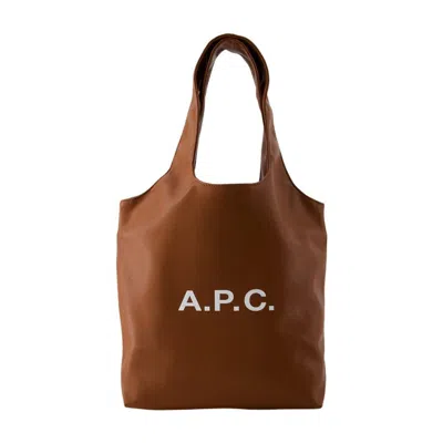 Apc A.p.c. Ninon Small Tote Bag In Brown