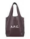 Apc A.p.c. Dark Brown Synthetic Leather Small Ninon Shopping Bag