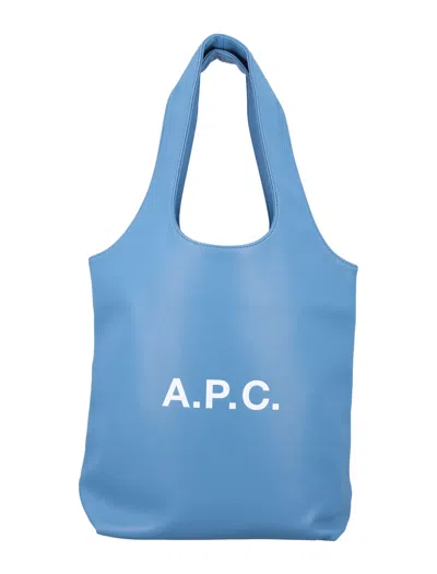Apc Ninon Small Tote Bag In Blue