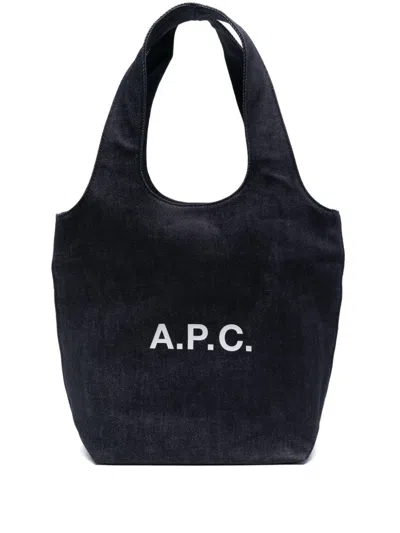 Apc Denim Ninon Shopping Bag In Blue