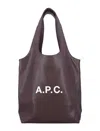 Apc A.p.c. Dark Brown Synthetic Leather Small Ninon Shopping Bag In Brown
