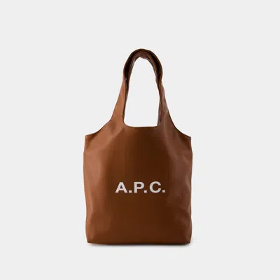 A.p.c. Ninon Small Tote Bag In Brown