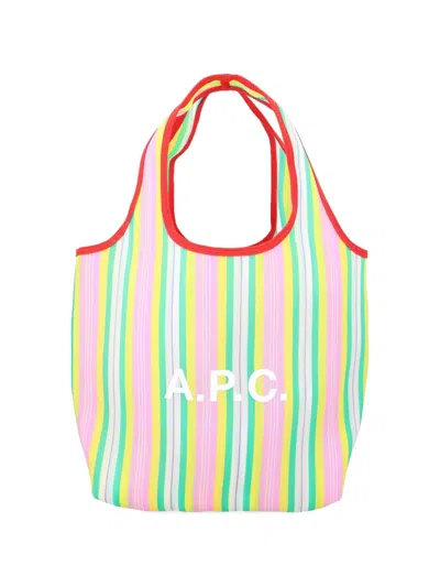 A.p.c. Ninon Striped Logo-print Tote Bag In Pattern