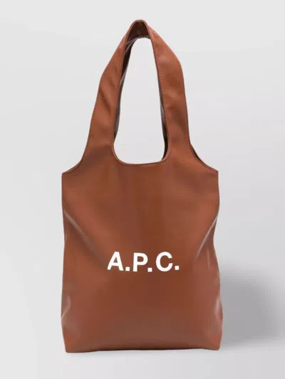 Apc Ninon Structured Tote Bag With Large Handles In Brown