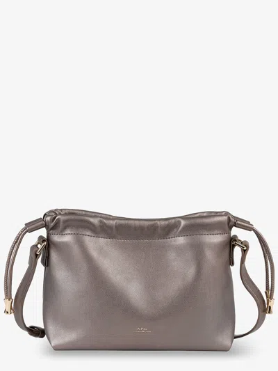 Apc Ninon Synthetic Leather Crossbody Bag In Silver