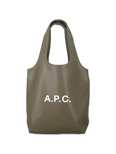 Apc A.p.c. Ninon Black Small Faux Leather Tote In Pattern