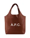 Apc A.p.c. Ninon Brown Tote With Bold Front Lettering In Brown