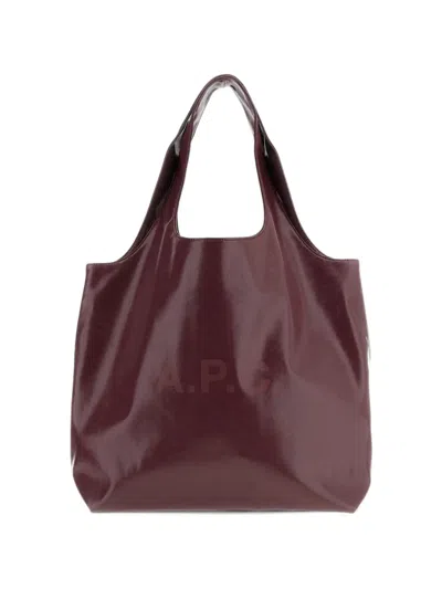 A.p.c. Ninon Tote Bag In Burgundy