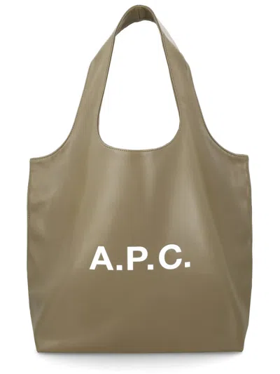 A.p.c. "ninon" Tote Bag In Green
