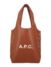 Apc Ninon Structured Tote Bag With Large Handles In Noisette