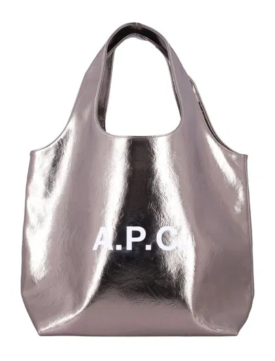 Apc A.p.c. Ninon Tote Bag In Silver