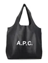 Apc A.p.c. Ninon Black Small Faux Leather Tote In Black