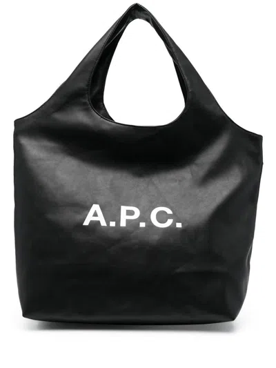 Apc A.p.c. Ninon Tote Bags In Black