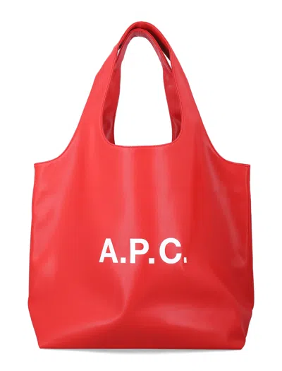 Apc A.p.c. Ninon Tote Handbag - 50 Cm X 34 Cm X 11 Cm In Red