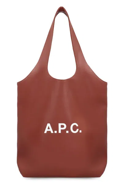 Apc A.p.c. Ninon Vegan Leather Tote In Brown