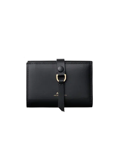 Apc Noa Tri-fold Leather Wallet In Black