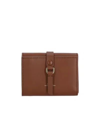 Apc Noa Tri-fold Leather Wallet In Brown