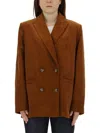 Apc Double-breasted Jacket Jackets Brown In Beige