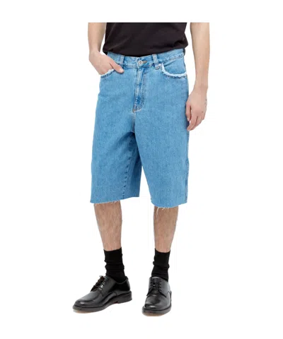 Apc Oakland Mid-rise Denim Shorts In Blue