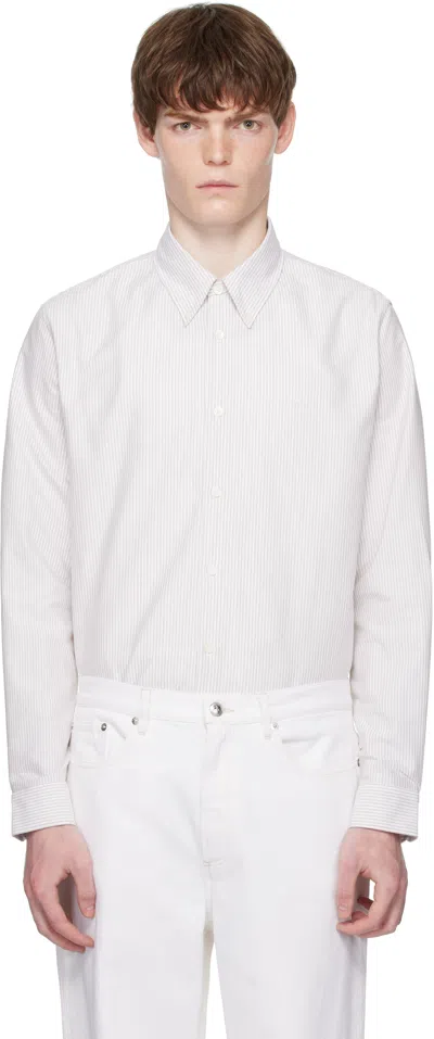 Apc Off-white & Beige Greg Shirt
