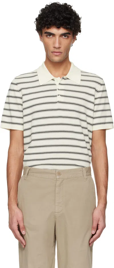 A.p.c. Short Sleeve Striped Knitted Polo Shirt In Multi