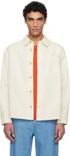Apc Long-sleeve Cotton Shirt With Classic Collar In Aac Off White