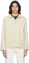 Apc A.p.c. Kerlouan' Beige Jacket With Classic Collar In Aad Ecru