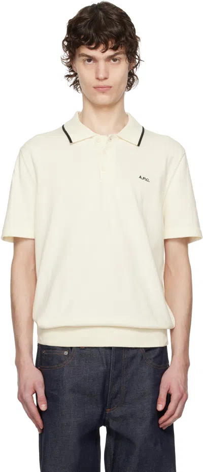 Apc Off-white Fynn Polo In Blanc Casse/noir