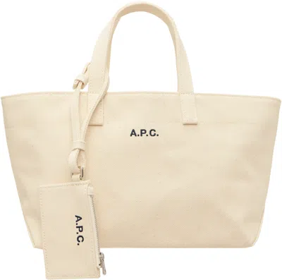Apc Off-white 'le Drummer' Toile Small Tote In Sand