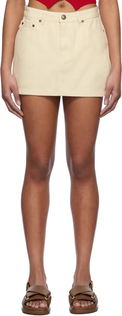 Apc Off-white Mini-jupe Denim Miniskirt In Aad Ecru