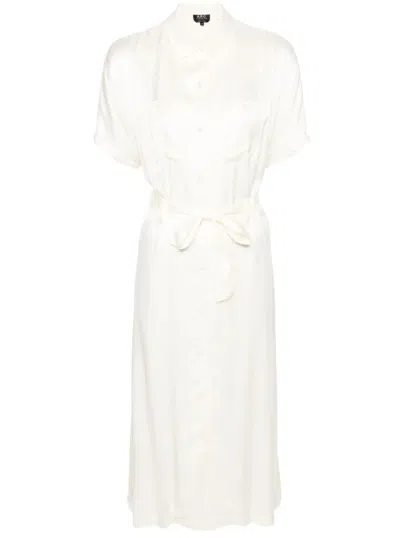 Apc New Drew Midi Dress In White