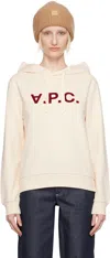 Apc Off-white Standard Grand 'v.p.c.' Hoodie In Alg Ecru/brdeau
