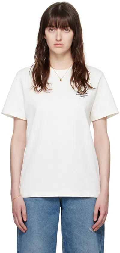 Apc Off-white Standard 'rue Madame' T-shirt In Blanc/dark Navy