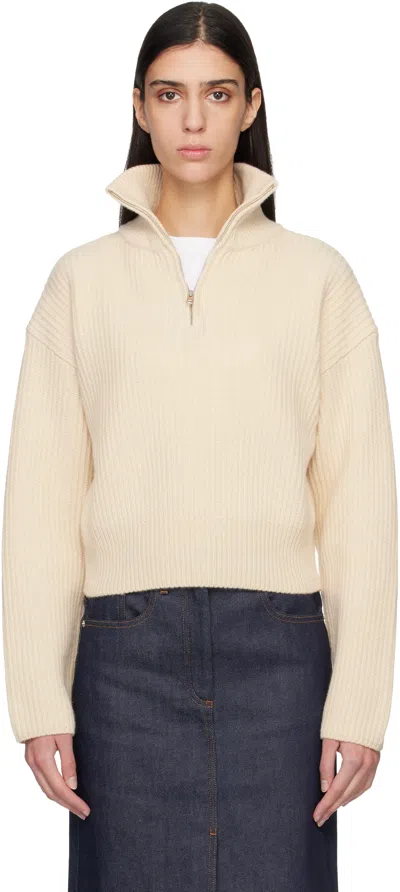 Apc Off-white Wide-rib Sweater In Pink