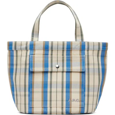 A.p.c. Off-white & Blue Jade Tote In Multi