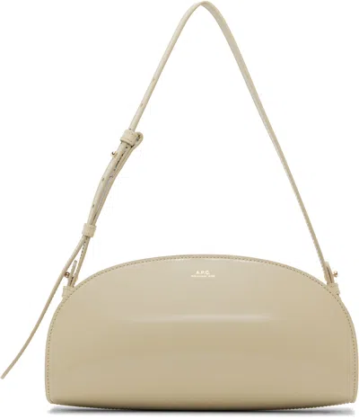 Apc Off-white Demi-lune Shoulder Bag In Sand