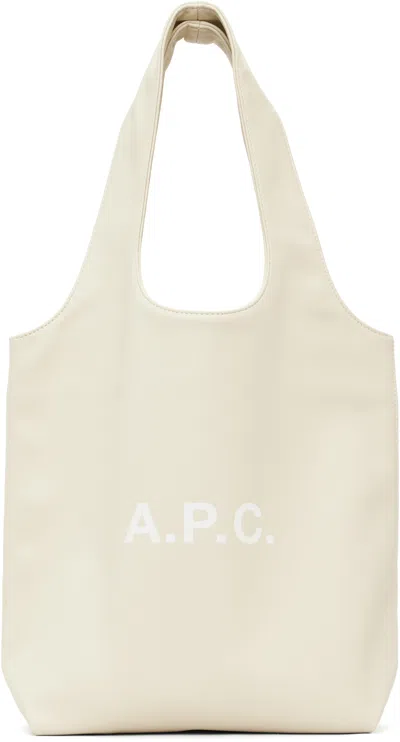 A.p.c. Off-white Ninon Small Tote In Sand