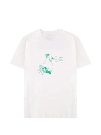 Apc Olive Oil Print T-shirt In White