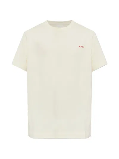 A.p.c. Oliver Logo-embroidered Cotton-jersey T-shirt In Neutral